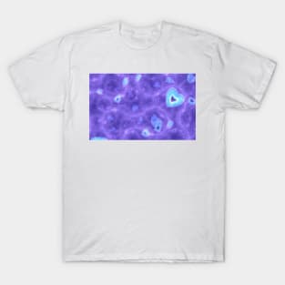 Abstract floating blue and purple hearts design T-Shirt